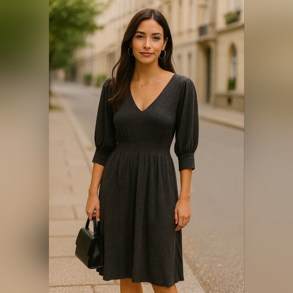 GNW Dresses & Skirts - GNW Charcoal Gray Knit Sweater Dress – Size Large